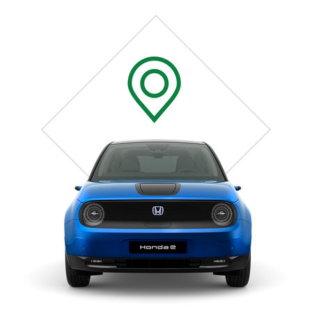 Detailný záber na vozidlo Honda e.